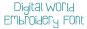 Digital World Embroidery Font | Machine Embroidery Designs by JuJu