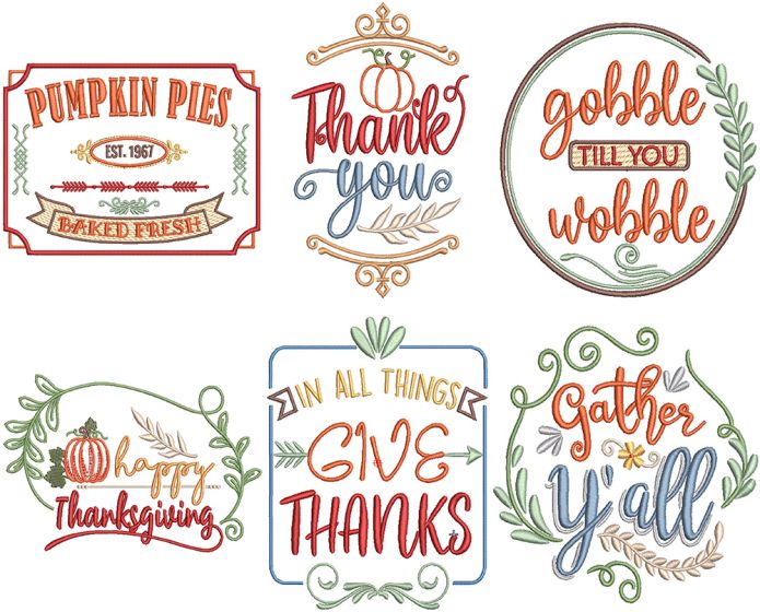 Farm Fresh Thanksgiving 1 | Machine Embroidery Designs by JuJu