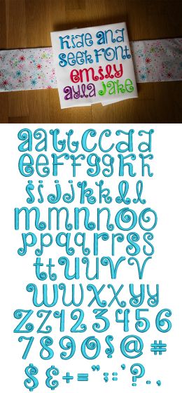 Hide and Seek Embroidery Font Machine Embroidery Designs by JuJu