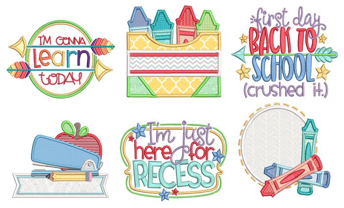 School Days 2 Machine Embroidery Designs by JuJu