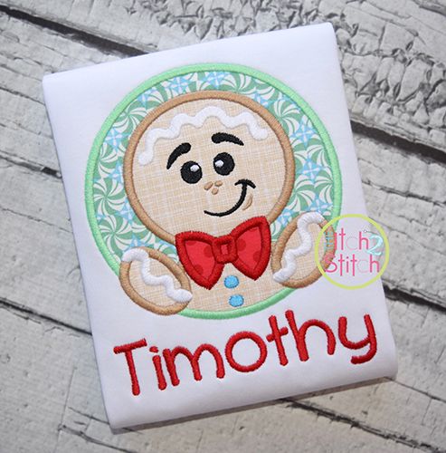 Gingerbread Circle Applique | Machine Embroidery Designs by JuJu