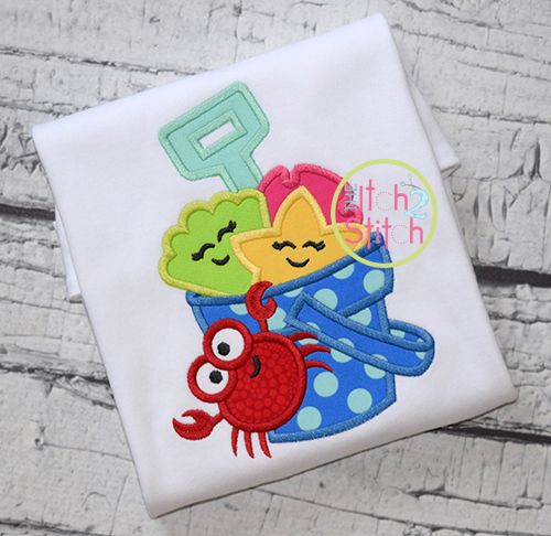 Sand Pail Creatures Applique | Machine Embroidery Designs by JuJu