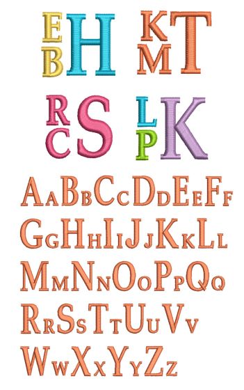 Stacked Monogram Alphabet Machine Embroidery Designs by JuJu