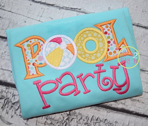 Pool Party Applique | Machine Embroidery Designs by JuJu