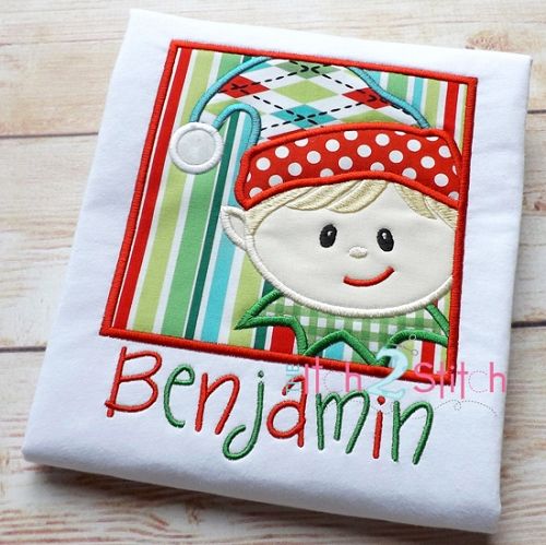 Elf Box Boy Applique | Machine Embroidery Designs by JuJu