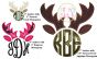 Deer Antlers Monogram Applique | Machine Embroidery Designs by JuJu