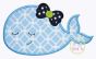 Sleepy Whale Girl Applique | Machine Embroidery Designs by JuJu