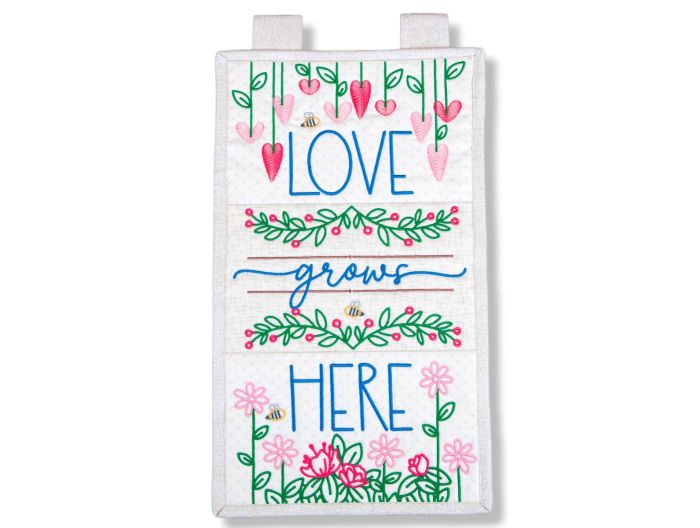 ITH Love Grows Here Wall Hanging | Machine Embroidery Designs by JuJu