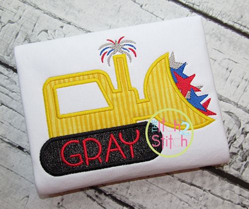 Patriotic Dozer Applique | Machine Embroidery Designs by JuJu