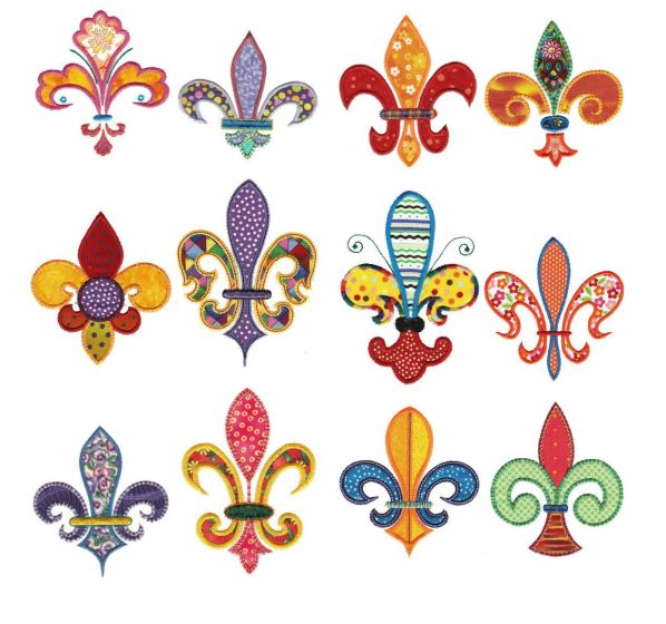 Fleur de Lis Applique Machine Embroidery Designs by JuJu 