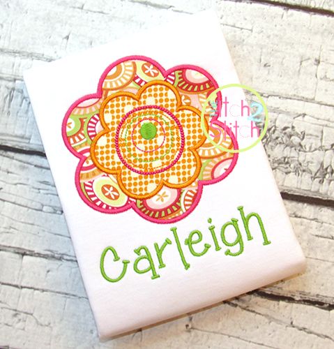 Large Layered Flower (no stem) Applique | Machine Embroidery Designs by JuJu