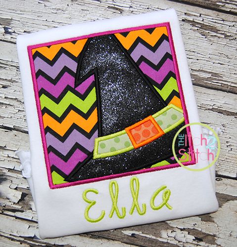 Witch Hat Box Applique | Machine Embroidery Designs by JuJu