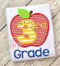 Apple School 3rd Grade Number Applique | Machine Embroidery Designs by JuJu