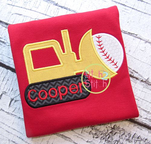 Baseball Bulldozer Applique | Machine Embroidery Designs by JuJu