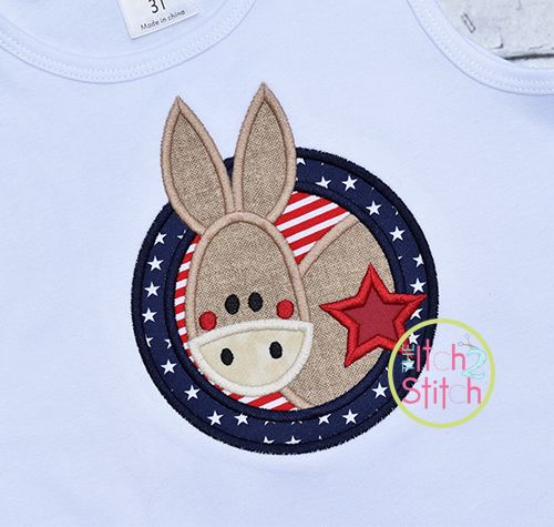 Election Donkey Applique | Machine Embroidery Designs by JuJu
