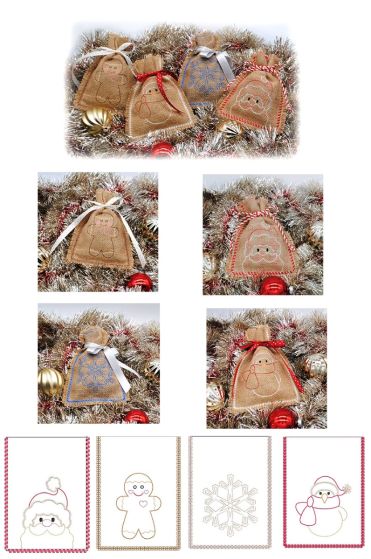 Simply Seasonal Gift Bags Set 1 | Machine Embroidery Designs by JuJu