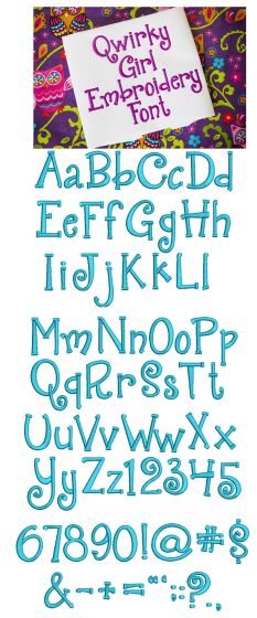 Quirky Girl Embroidery Font Machine Embroidery Designs by JuJu