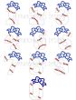 Baseball Bow Number Set Applique | Machine Embroidery Designs by JuJu