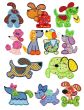 Crazy Dogs Applique Machine Embroidery Designs by JuJu 