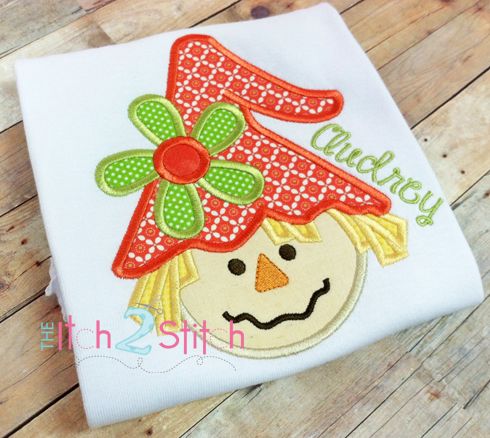 Scarecrow Girl Applique | Machine Embroidery Designs by JuJu