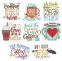 Coffee Word Art Set 2 Machine Embroidery Designs by JuJu
