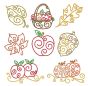 Swirly Autumn Motifs Machine Embroidery Designs by JuJu
