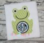 Frog Monogram Applique Frame | Machine Embroidery Designs by JuJu