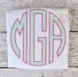 Natural Circle Applique Zig Zag Monogram