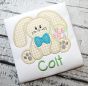Sitting Bunny Boy Applique | Machine Embroidery Designs by JuJu