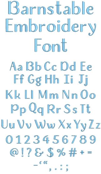Barnstable Embroidery Font | Machine Embroidery Designs by JuJu