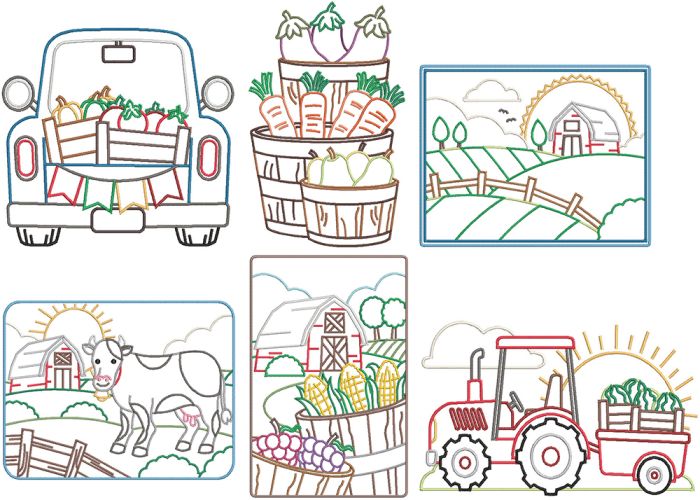 Farm Living Machine Embroidery Designs by JuJu

