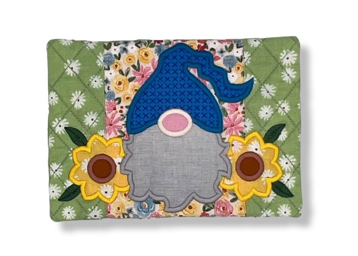 ITH Gnome Sunflower Mug Rug