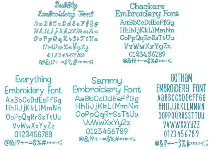 Quarter Inch Font Bundle 7 | Machine Embroidery Designs by JuJu