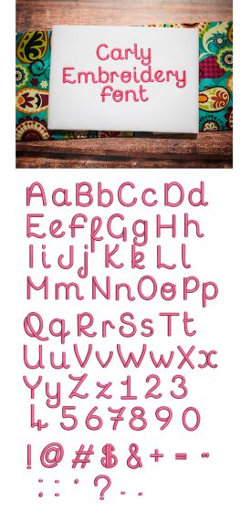 Carly Embroidery Font Machine Embroidery Designs by JuJu