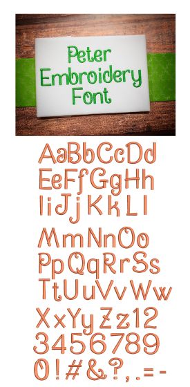 Peter Embroidery Font Machine Embroidery Designs by JuJu