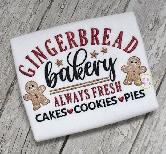 Gingerbread Bakery Always Fresh Embroidery | Machine Embroidery Designs by JuJu