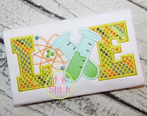 Science Love Applique | Machine Embroidery Designs by JuJu