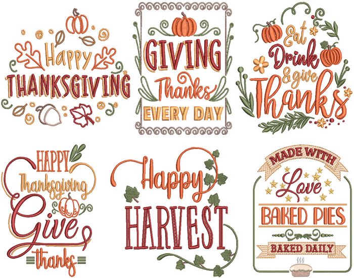 Farm Fresh Thanksgiving 3 | Machine Embroidery Designs by JuJu