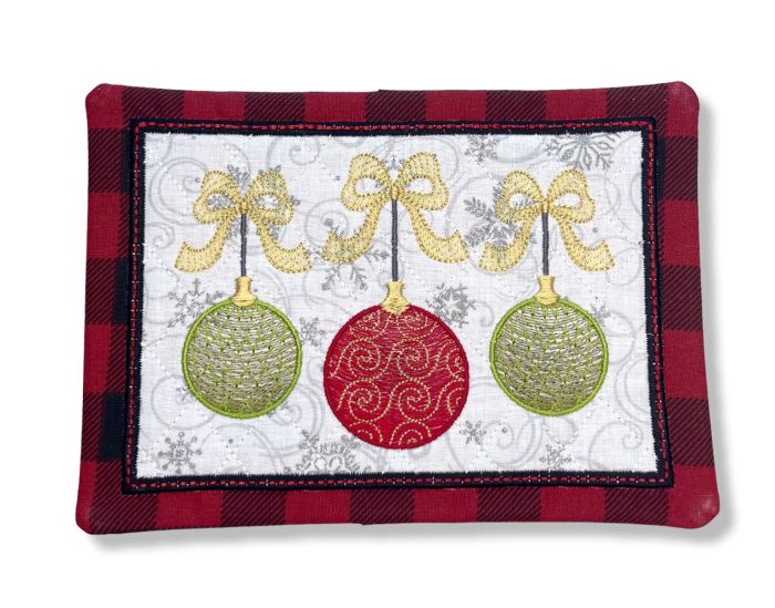 ITH 3 Vintage Ornaments Mug Rug | Machine Embroidery Designs by JuJu