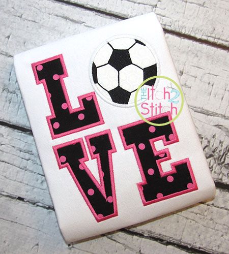 Soccer LOVE Applique Design | Machine Embroidery Designs by JuJu