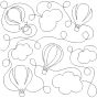 Hot Air Balloons Clouds End-to-End Quilting Design | Machine Embroidery Designs by JuJu