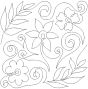 Flowers Ferns Swirls End-to-End Quilting Design | Machine Embroidery Designs by JuJu