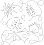 Cabin Trees Woods End-to-End Quilting Design | Machine Embroidery Designs by JuJu