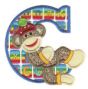 Jumbo Sock Monkeys Alphabet fonts Applique Machine Embroidery Designs by JuJu 