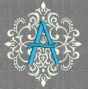 Elegant Damask Monogram Alphabet Machine Embroidery Designs by JuJu