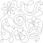 Flowers Ribbons End-to-End Quilting Design | Machine Embroidery Designs by JuJu