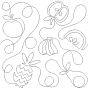 Retro Fruits With Loops End-to-End Quilting Design | Machine Embroidery Designs by JuJu