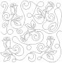 Rosebuds Leaves Swirls End-to-End Quilting Design | Machine Embroidery Designs by JuJu