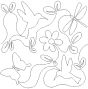 Simple Hummingbird Butterfly Dragonfly End-to-End Quilting | Machine Embroidery Designs by JuJu