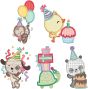 Festive Birthday Animals | Machine Embroidery Designs by JuJu